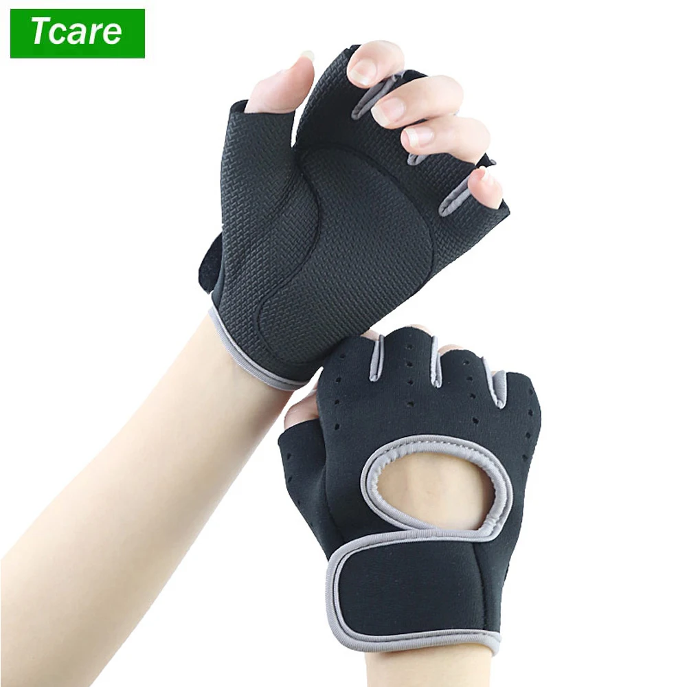 Tcare Men and Women Wrist Brace Gym Half Finger Sports Fitness Exercise Training Wrist Gloves Anti-slip Resistance Weightlifting