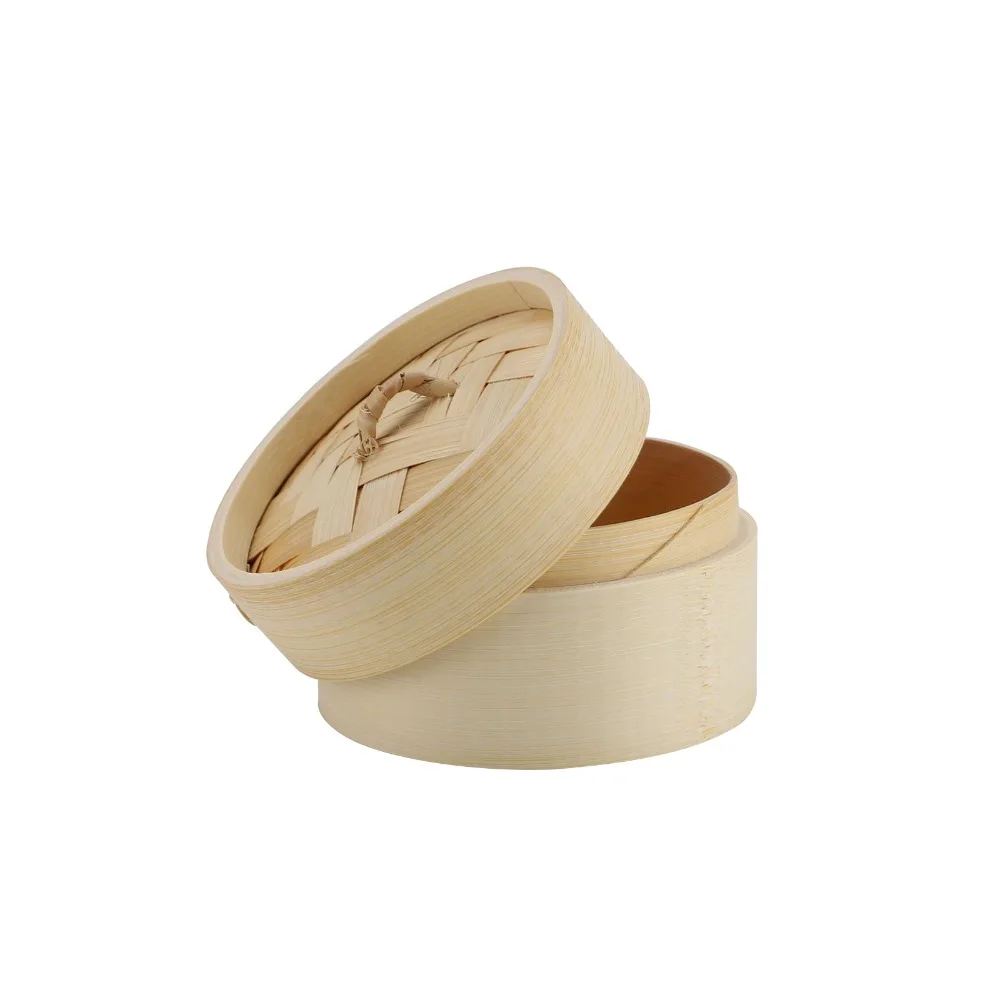 Durable Bamboo Bamboo Steamer With Lid Wooden Color Steamer Basket with Lid Multi-Use With Handle Candy Box Home Decoration
