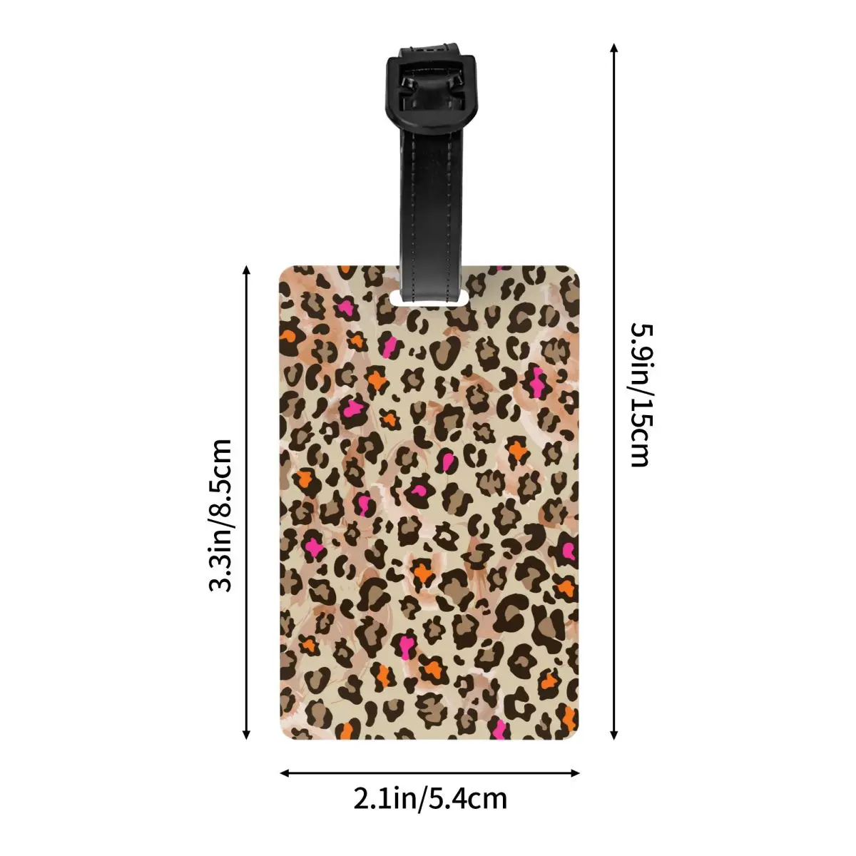 Pele Animal Leopardo Print Tag Bagagem, Proteção De Privacidade, Travel Bag Labels, Mala personalizada Bagagem Tags