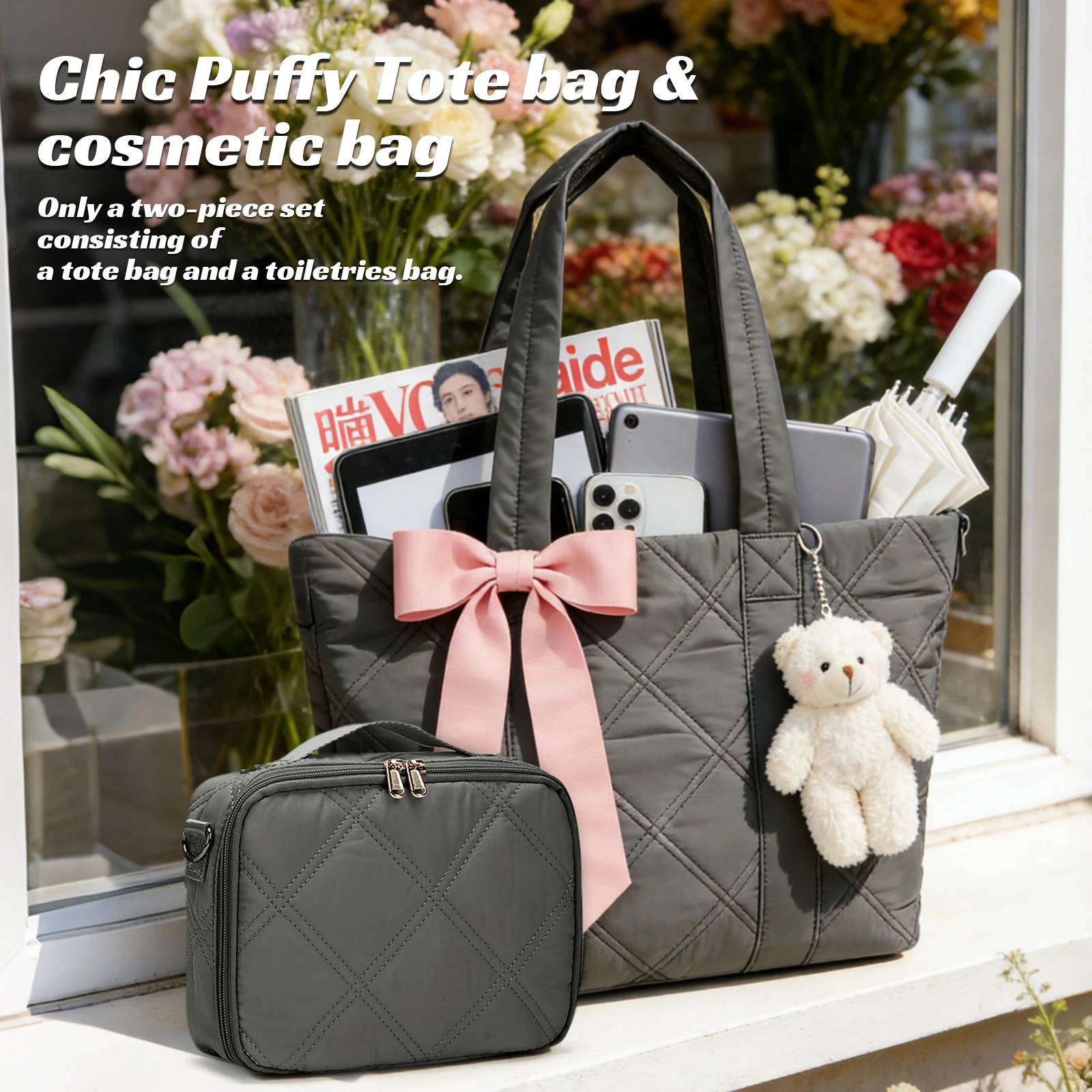 

Travel Cable Organizer Bag Portable Electronics Storage Case Charger Cosmetics Storage Bag, Tote Bag, Underarm Bag，Women's Bag