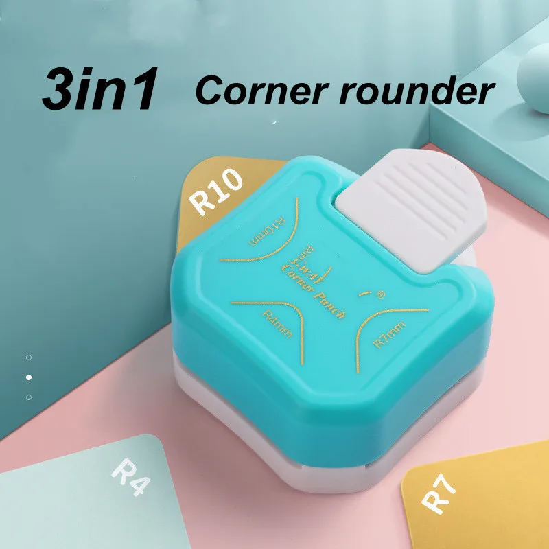 Creative 3 In 1 Corner Rounder Punch Corner Cutter 4-10mm for Card Making Laminate Cardstock Scrapbooking Paper Crafts Cards