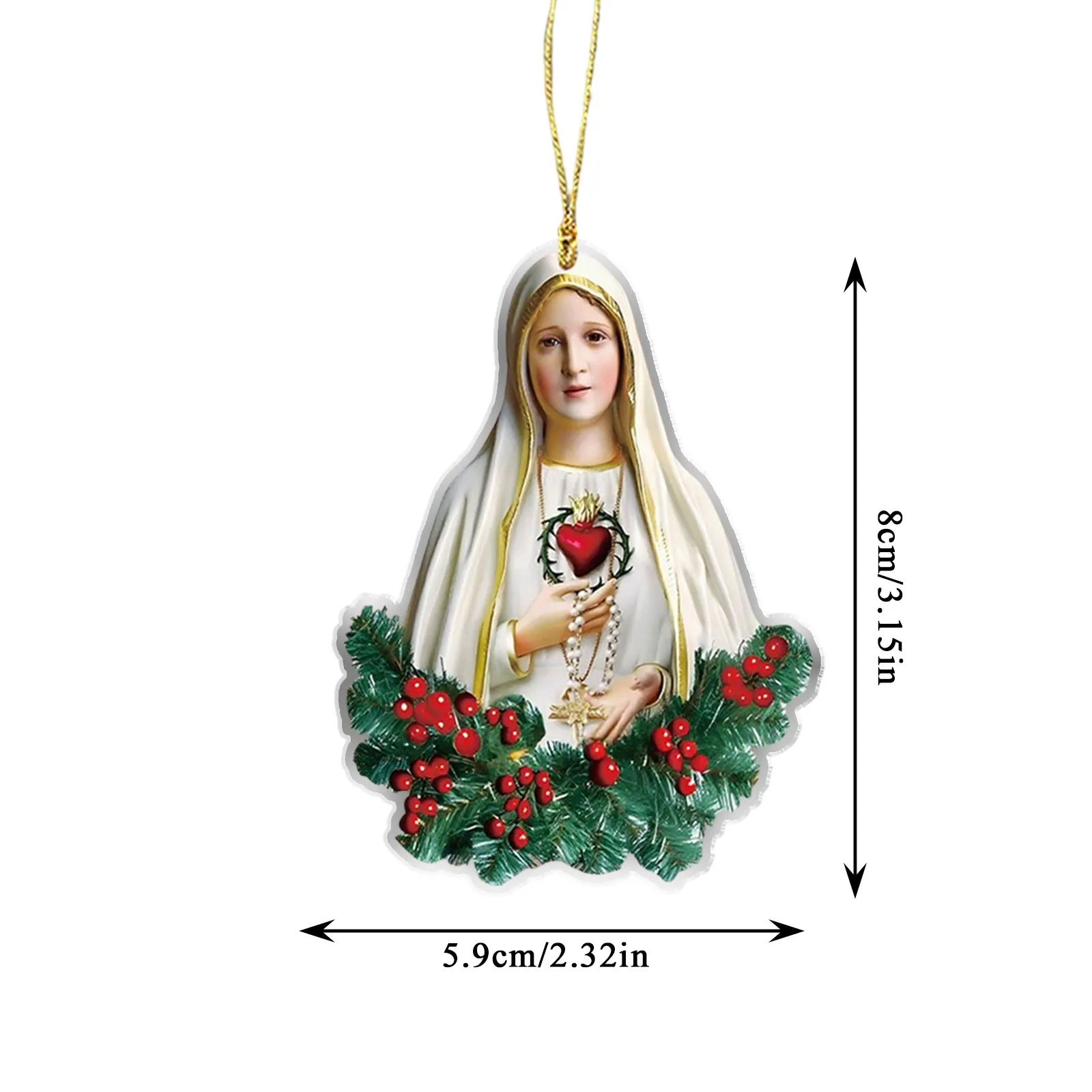 2D Flat Acrylic God's Prayer Pendant Mini Car Backpack Hanging Decoration Keychain Accessory Holiday Gift for Believers