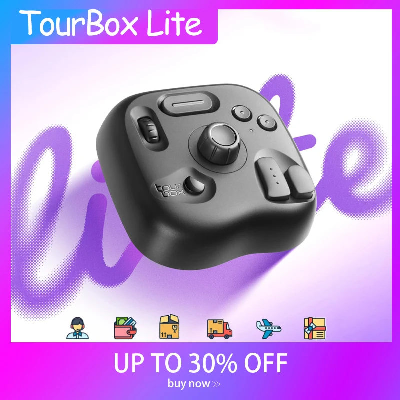 لوحة مفاتيح TourBox Lite-Aditing للفنانين الذين يرسمون لوحة مفاتيح ماكرو تعمل مع طلاء ستوديو بمشبك وأكثر إبداعية مع برامج مخصصة