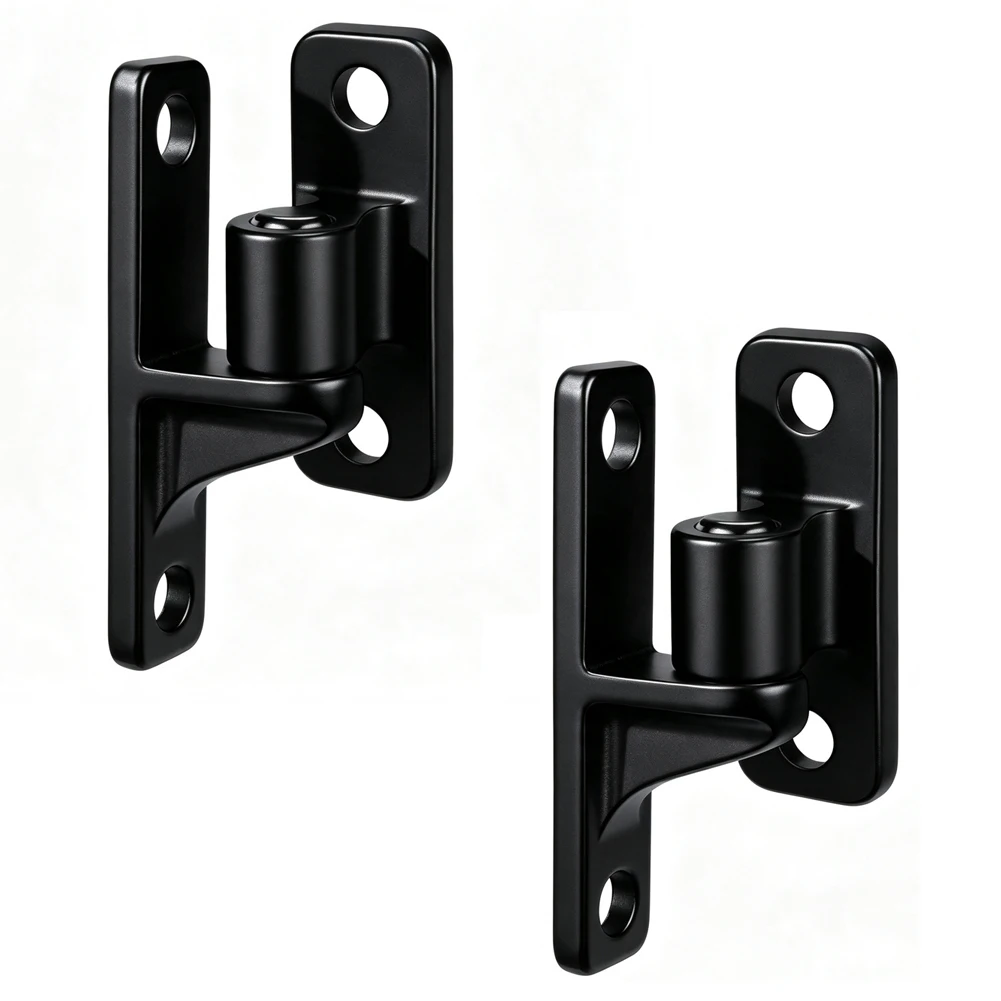 Wooden Gate Hinge Set Stainless Steel Gate Hinges Black 304 Grade Material Male And Female Parts Pre-drilled Holes