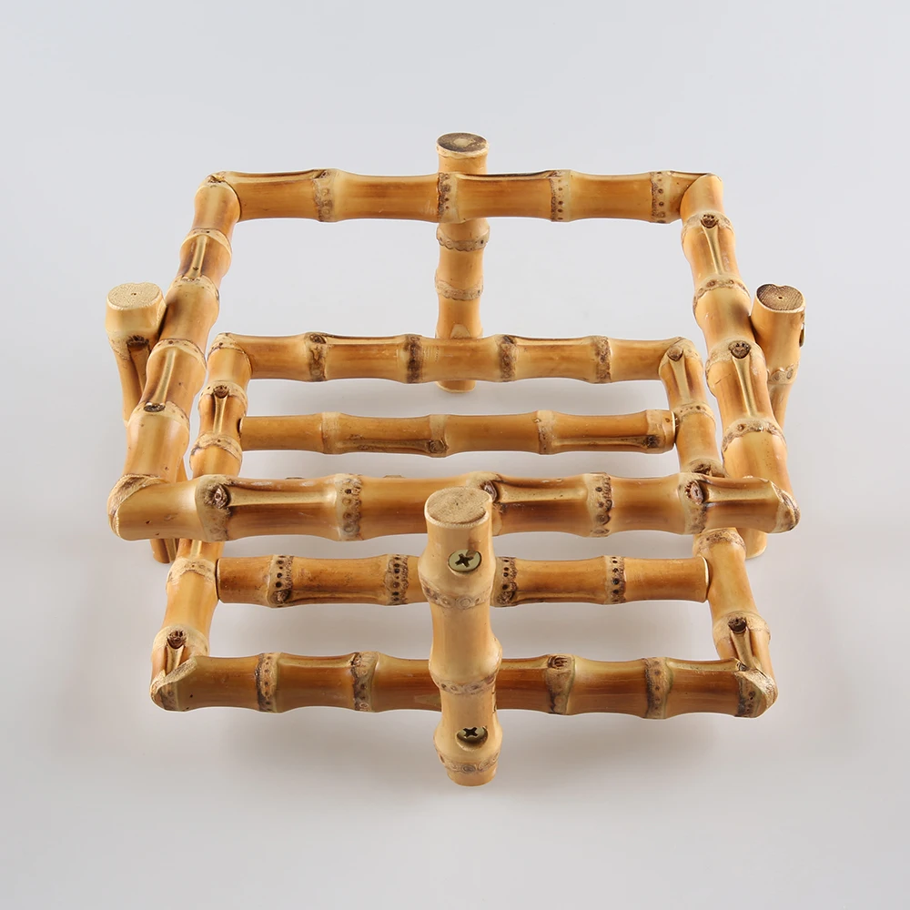Towel Tray Vintage Unique Handmade KD Structure Knockdown Detachable Wood Rattan Bamboo Root Napkin Holder view 4