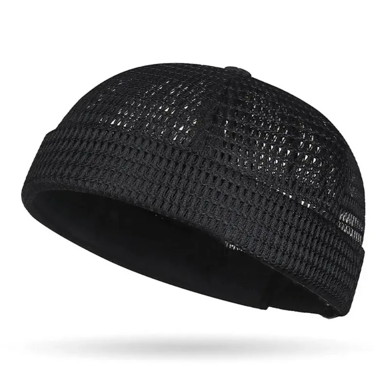 1PCs Unisex Summer Ultra Light Adjustable Mesh Breathable Brimless Melon Skin Hat Outdoor Hip Hop Docker Sailor Beanies Cap