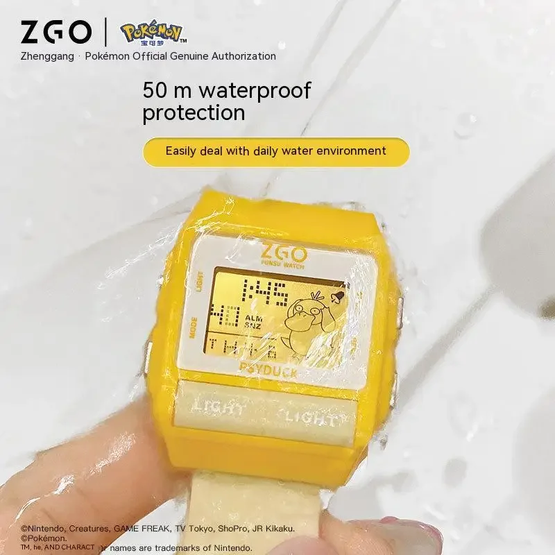 New Genuine Pokemon Joint Zgo Anime Psyduck Charmander Waterproof Watches Luminous Sports Electronic Watch Boy Girl Student Gift