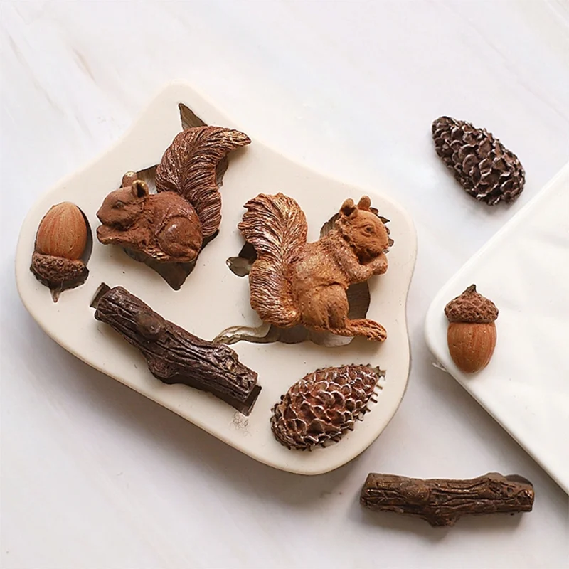 Squirrel Modeling Silicone Mold Kitchen DIY Cake Baking Decoration Fudge Cookie Tools Chocolate Mold Forest Animal Series Mould