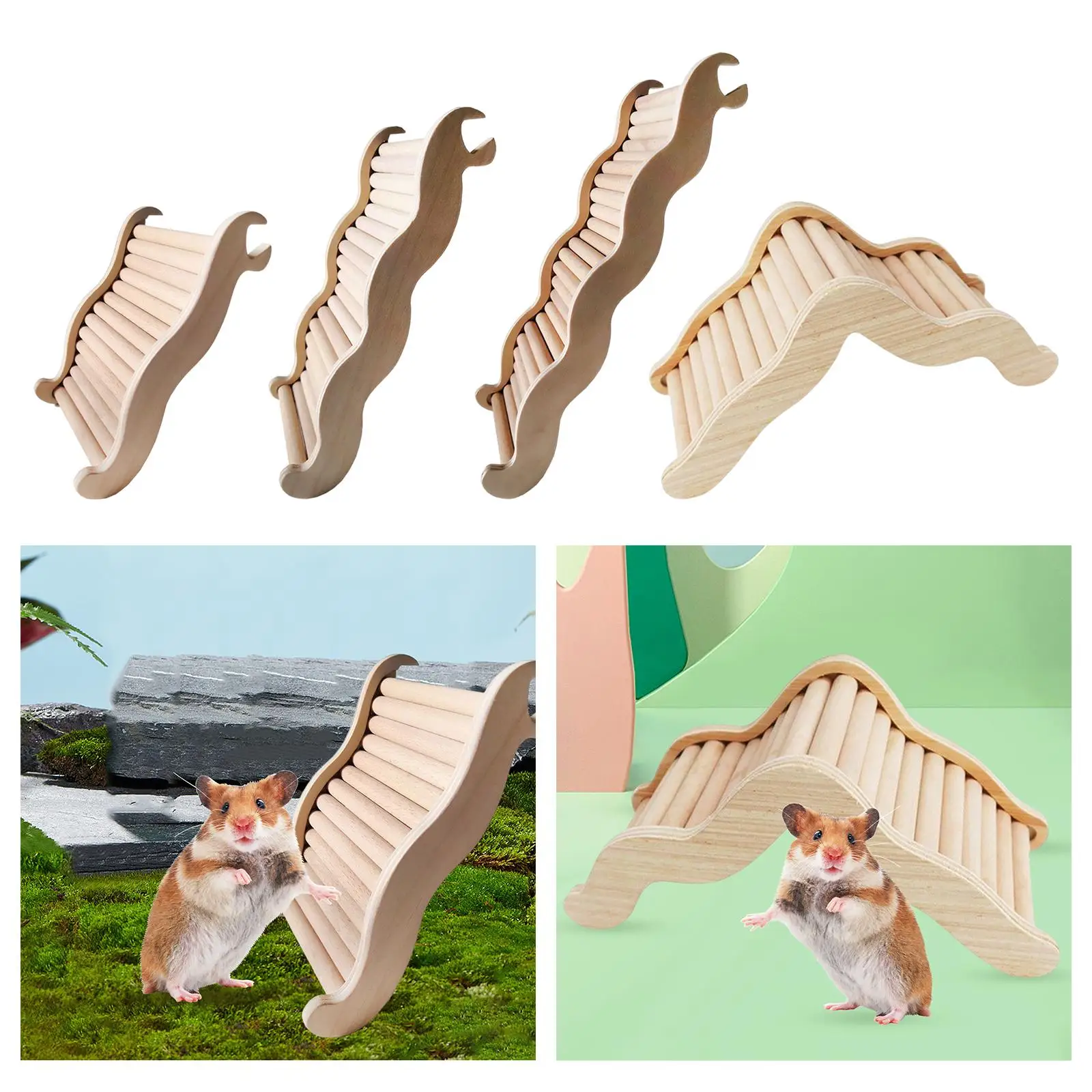 Escaliers de hamster en bois, jouet d'exercice décoratif, plate-forme d'accessoires, cadeau