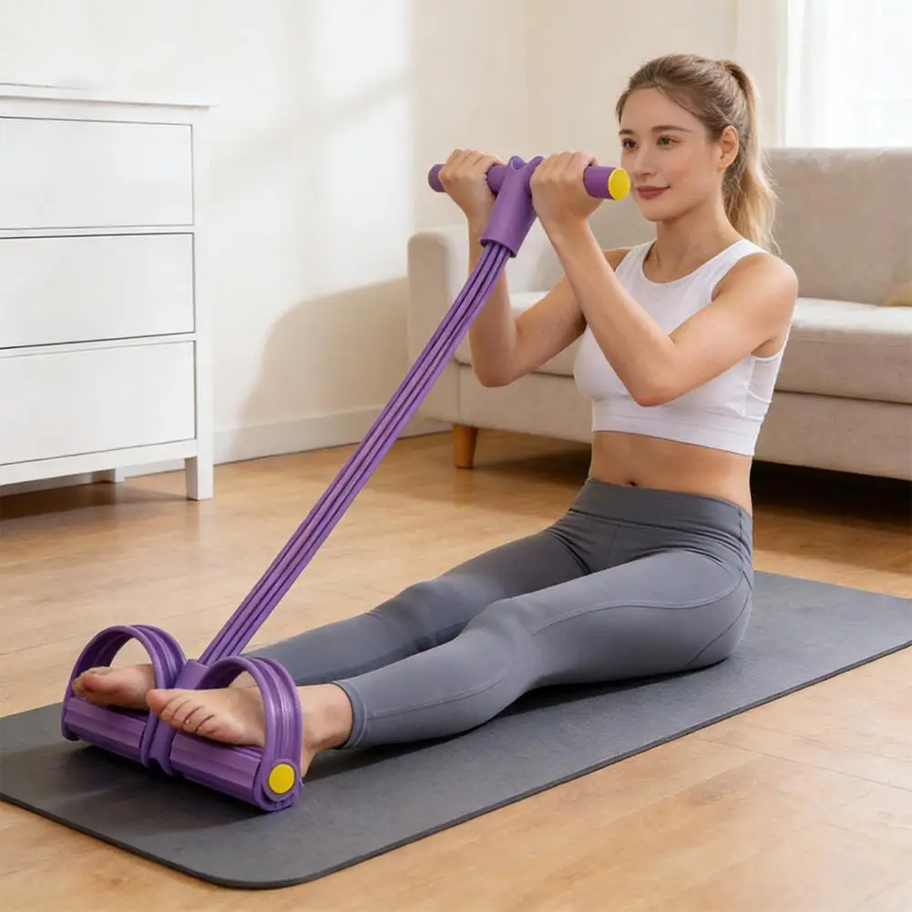Mehrrohriges elastisches Pedalzugband, Widerstandsband, Sit-up-Griff, Spannungsseile für Heimfitness-Workout-Training, Zubehör