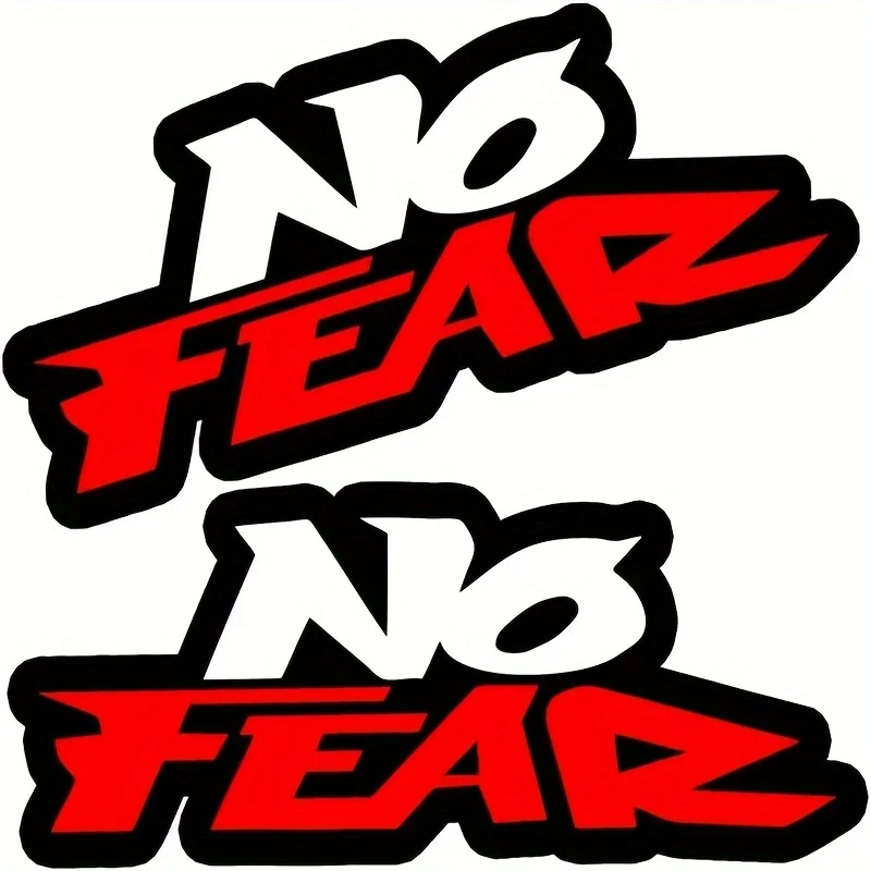 

2PC "No Fear" Motivational Car Stickers, Cool Decals for Auto Windows, Trunks, Laptops to Boost Courage