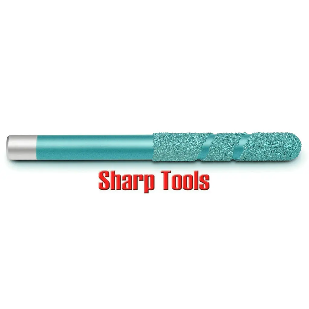 6-12mm Shank Ball End Emery Diamond Stone Engraving Tools Braze CNC Router Bits Milling Cutter for 3D Carving Foam Ceramic Blade