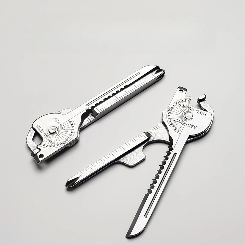 Portable 8-in-1 EDC Multi-Tool Keychain, Mini Knife & Bottle Opener, Outdoor Self-Defense Pocket Tool Set