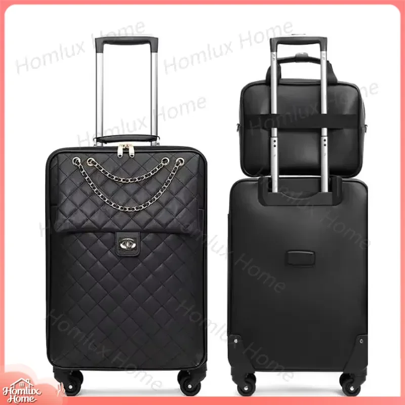 Women Leather Rolling Travel Bag 9018 for Check in and Cabin Use