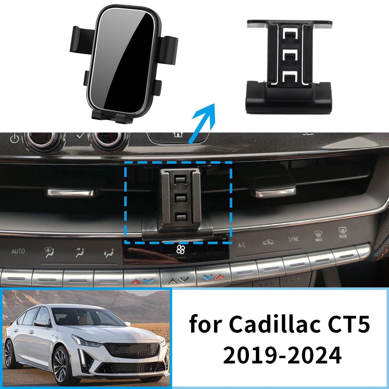 

Автомобильный держатель мобильного телефона для Cadillac CT5 2019 2020 2021 2022 2023 2024, аксессуары, GPS-кронштейн, навигационная подставка, авто