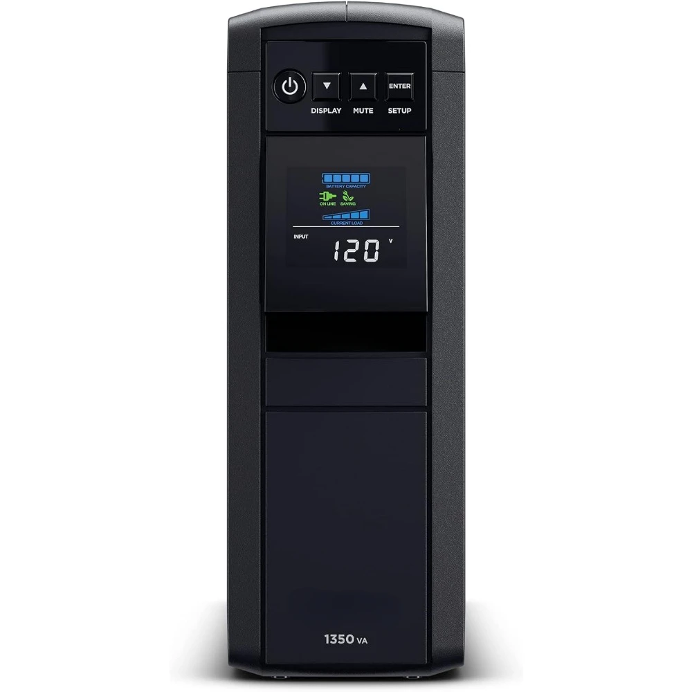 CP1350PFCLCD PFC синусоидальный сигнал UPS System, 1350VA/880W, 12 розеток, AVR, Mini-Tower