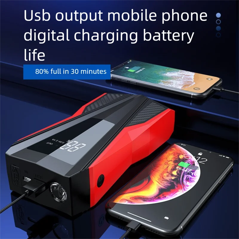 Car Jump Starter Portable Power Bank with Air Compressor 150 PSI Car Starting Device for Petrol Diesel