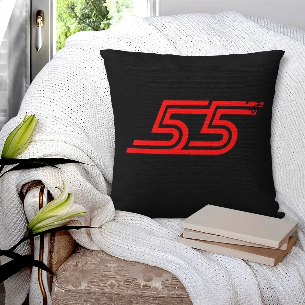 Carlos Sainz Jr F1 Signature Graphic - Dark Square Pillowcase Pillow Cover Polyester Comfort Throw Pillow for Home Living Room