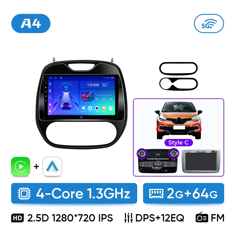 Ainavi Android 13 Autoradio Voor Renault Captur CLIO Samsung QM3 2014-2020 Kaptur Auto Multimedia Draadloze Carplay Android auto