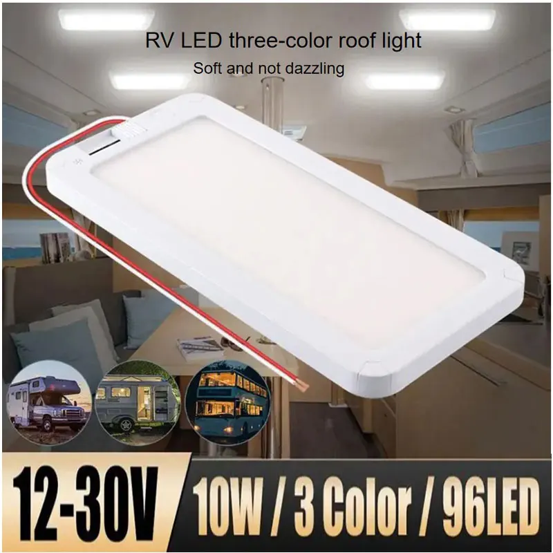RV ภายในไฟ LED 3 สีหรี่แสงได้ภายใน 12 V-30 V เพดานโดมสําหรับ Campers RV รถบรรทุก Motorhome