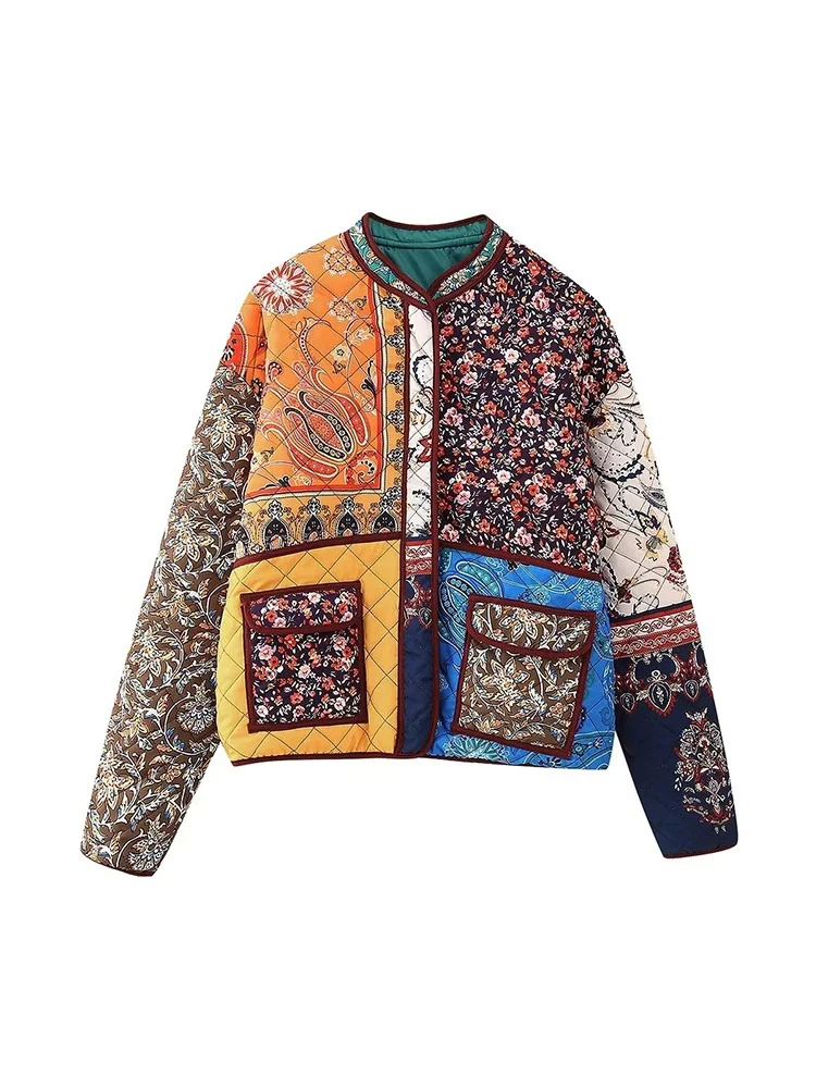 

Женская мода Этнический стиль Цветной цветочный пиджак Персонализированный патч Однобортный пиджак Модный теплый повседневный пиджак Сладкий литературный пиджак с принтом