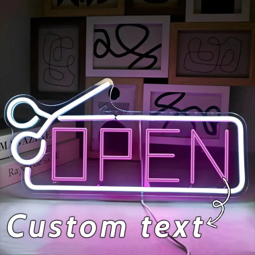 カスタム理髪店ネオンサイン-usb電源で、友人への理想的な贈り物、店舗のディスプレイ、壁の装飾、雰囲気照明に最適