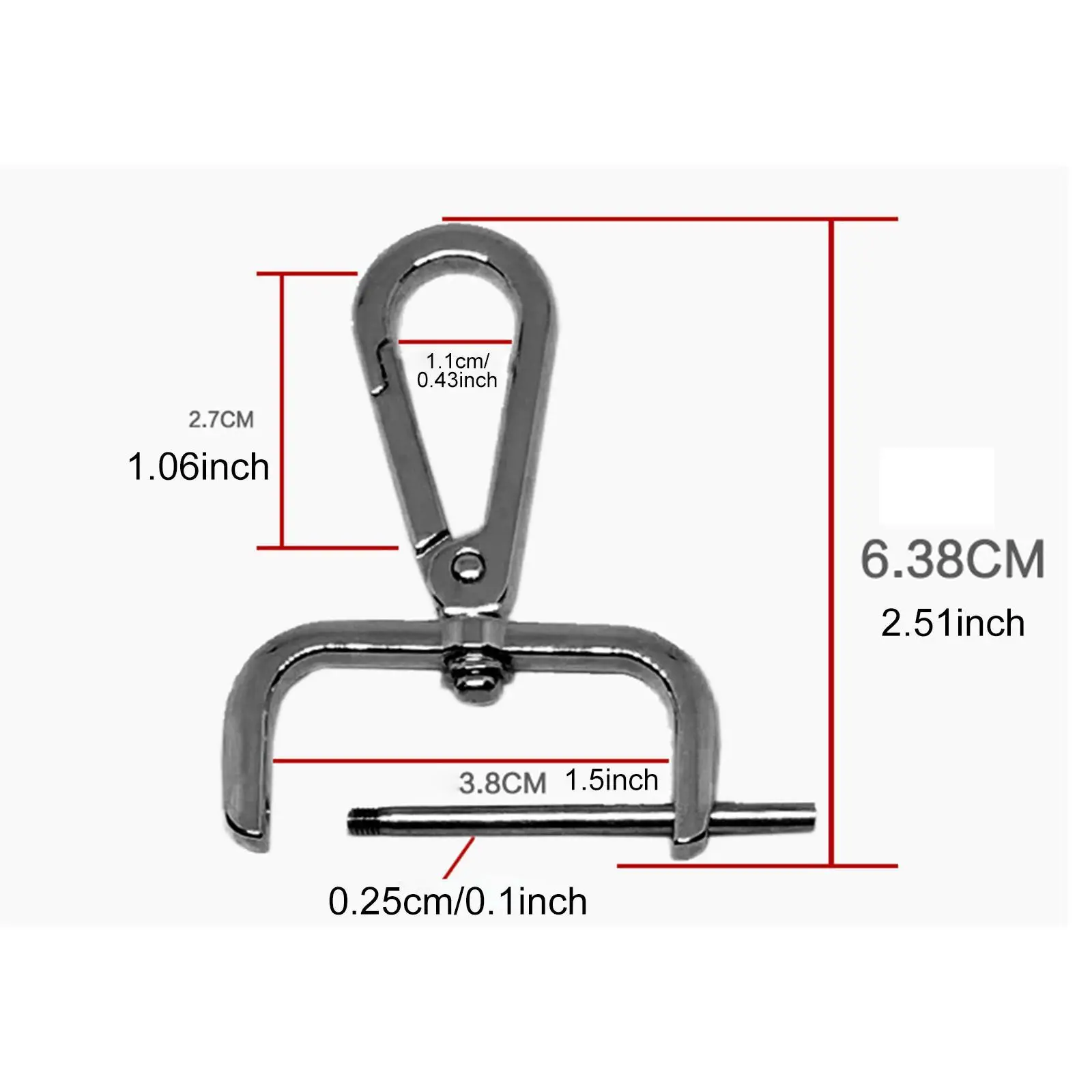 Detachable Snap Hook Swivel Clasp Removable Keychain Stylish Metal Lock Buckle Lightweight Practical Heavy Duty Bag Strap Buckle