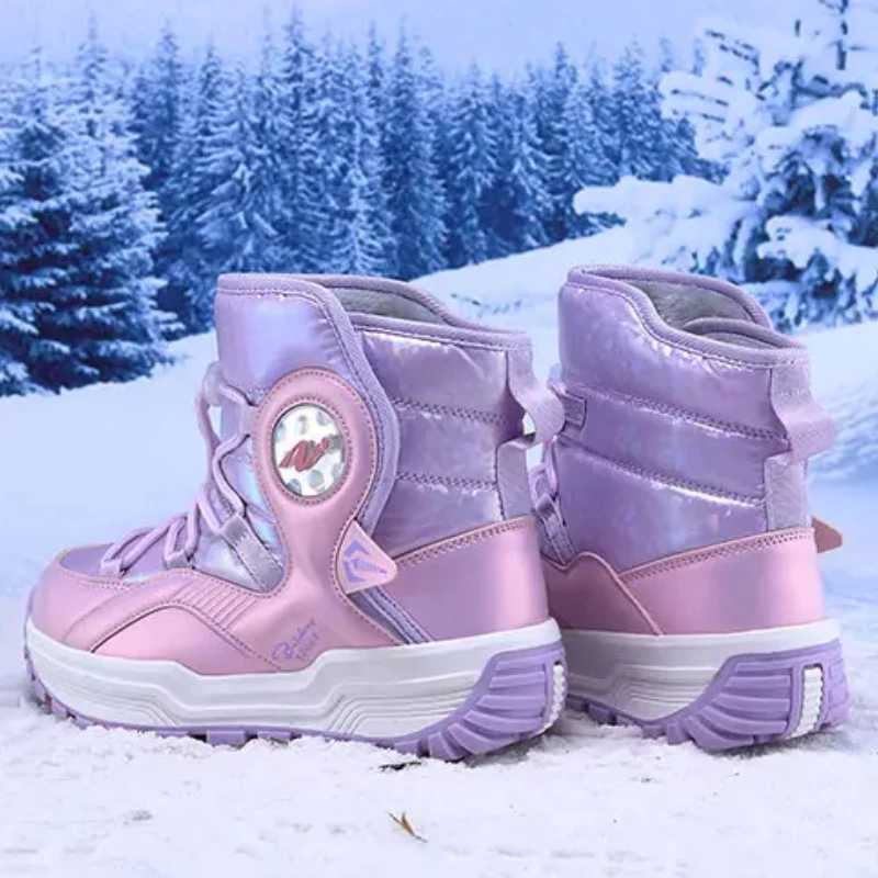 Kinder Snowboots Verdikte Meisjes Outdoor Antislip Stalen Klauw Wandelschoen Waterdicht Kind Casual Warme Laars