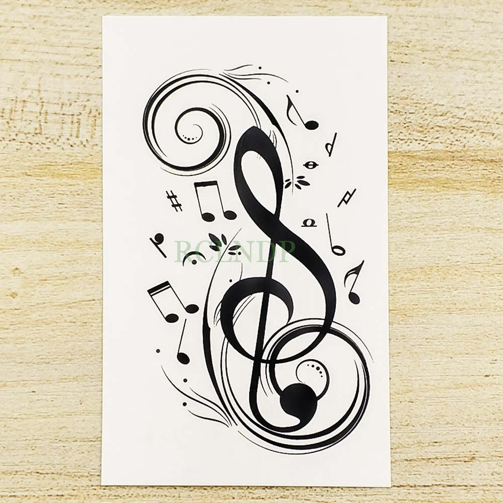 Waterproof Temporary Tattoo Sticker musical note Fake Tatto Flash Tatoo Hand Back Foot tattoos for Girl Women Men Kid image 4