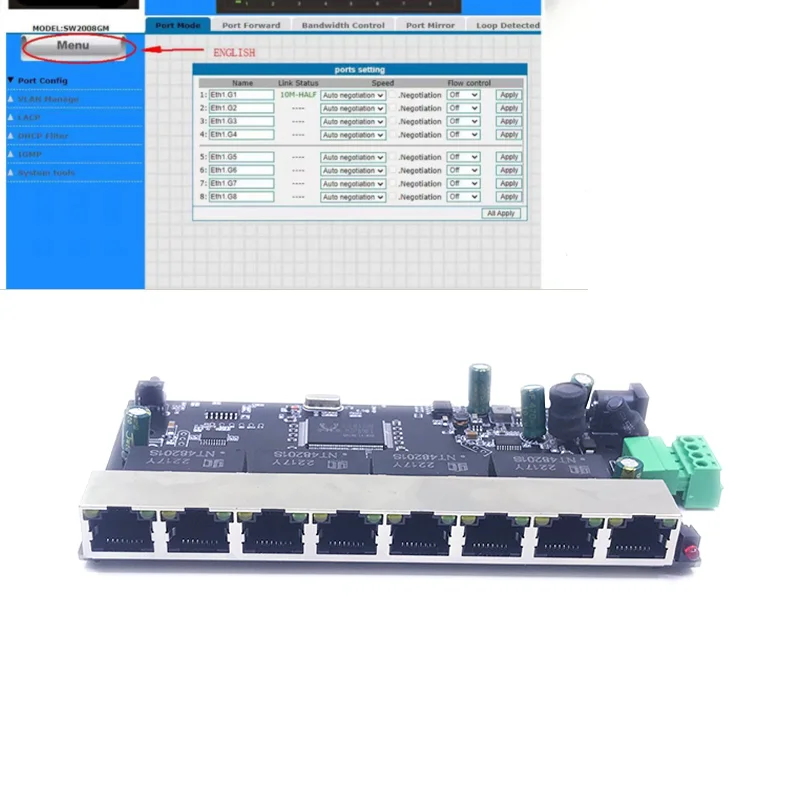 Imagem -06 - Módulo do Pwb do Interruptor do Ponto de Entrada Porto 400w600w 802.3bt Class8 10 m 100 m 1000m 48v