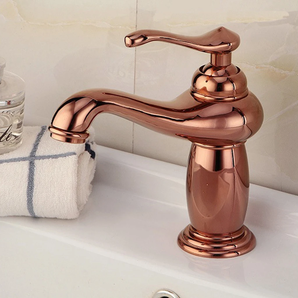 

Антикварный смеситель для раковины в ванной комнате, смеситель для ванной комнаты с одной ручкой, полированная латунь, смеситель для горячей и холодной воды