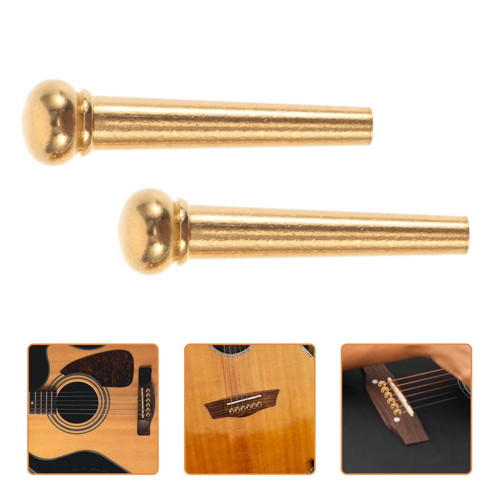 

6 Pcs Guitar String Nails Bridge Pins for Acoustic Parts Replacement Accessories Copper