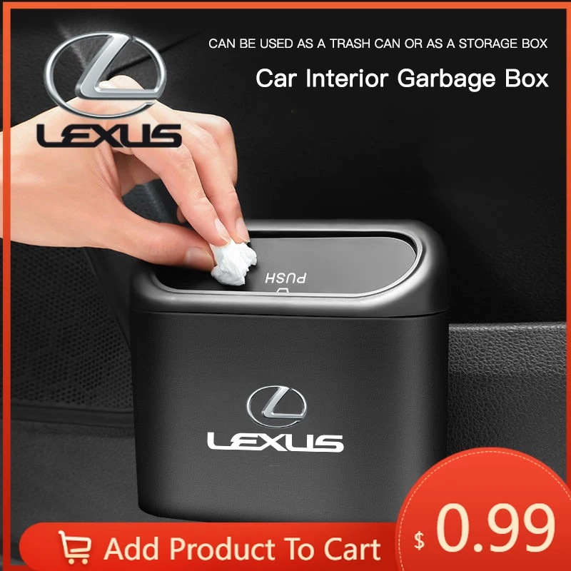 

Interior Stickers Car Trash Can Garbage Bin Storage Box Interior Accessories For Lexus F SPORT ES RX NX LS UX LM LX GX LC RZ IS
