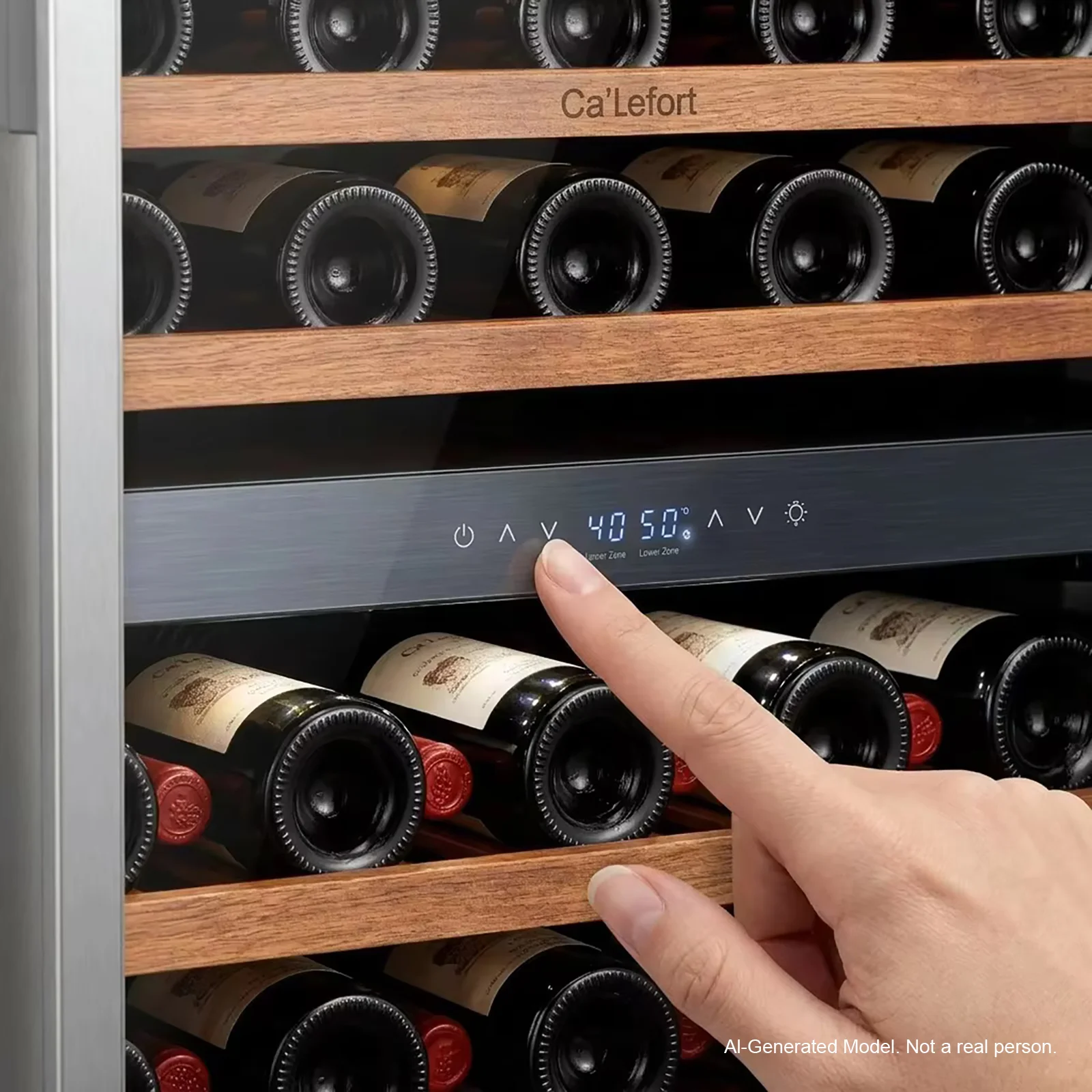 Dual Zone Wine Refrigerator 52 Bottle 160L Large Capacity Wine Cooler Electronic Control LED Display Home Kitchen Bar Wine Storage Cabinet