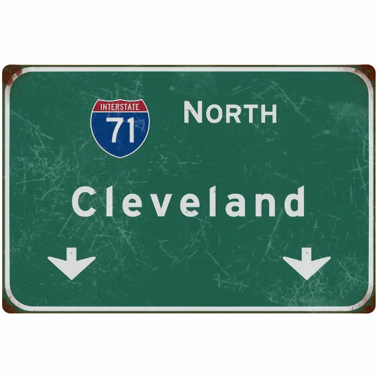 Tin Sign Retro North Interstate 71 Road Signage Signage Bar Club Restaurant Wall Decoration