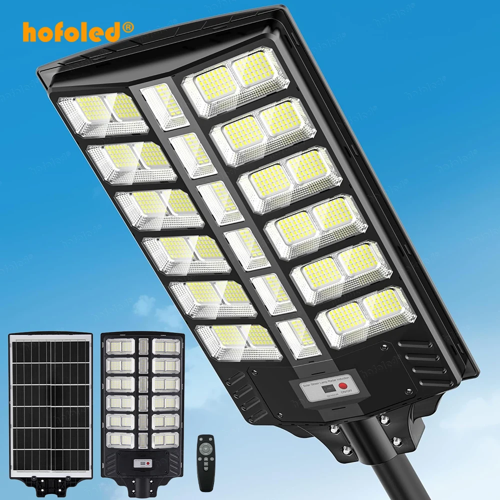 Hofoled Solar Lamp 120W 150W 240W All in One Integrated Waterproof Dusk to Dark Outdoor Solar Street Light for Parking Lot
