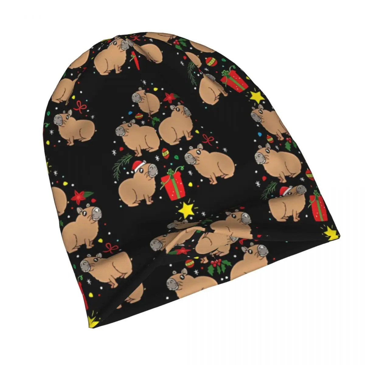 Capybara Cartoon Fashion Hats Christmas Ornament Tree Thin Hat Bonnet Hipster Skullies Beanies Caps Men Women's Earmuffs