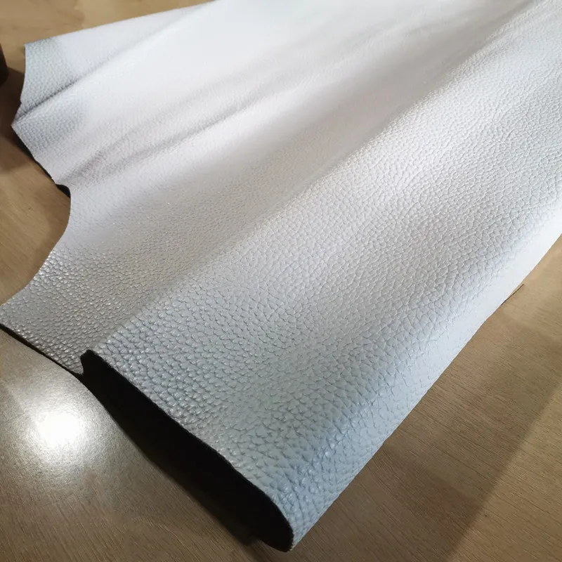 2.0mm, White Elephant Pattern Leather Fabric for Handmade Mat Sofa Seat, Thick Cushion Bag First Layer Cowhide