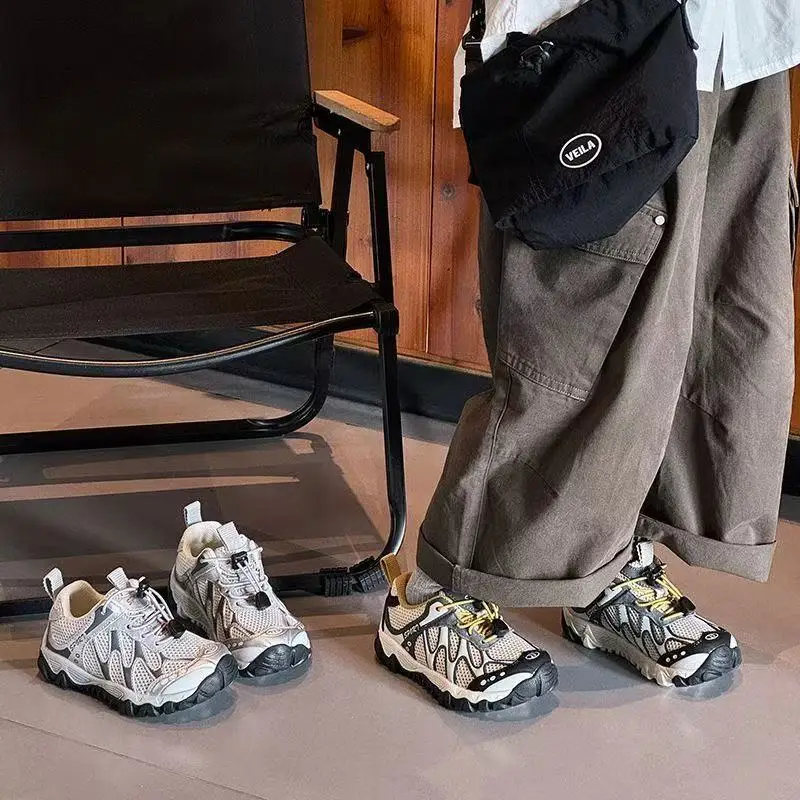 

Детские кроссовки KPOP из кожи для мальчиков и девочек, весна-осень 2026, дышащие, нескользящие, модные, для улицы