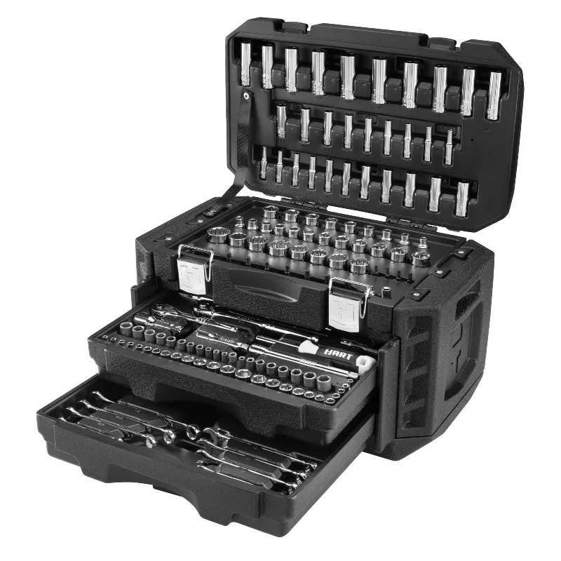 

DB HART 215-Piece Household Mechanics Tool Set Multiple Drive Chrome Finish Case Included Manual Screwdrivers and Hand Tools