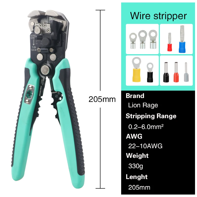 Wire Stripper Pliers Cable Cutter Practical Electric Automatic Multifunctional Repair Crimping Tools Decrustation Plier 0.2-6mm² image 6