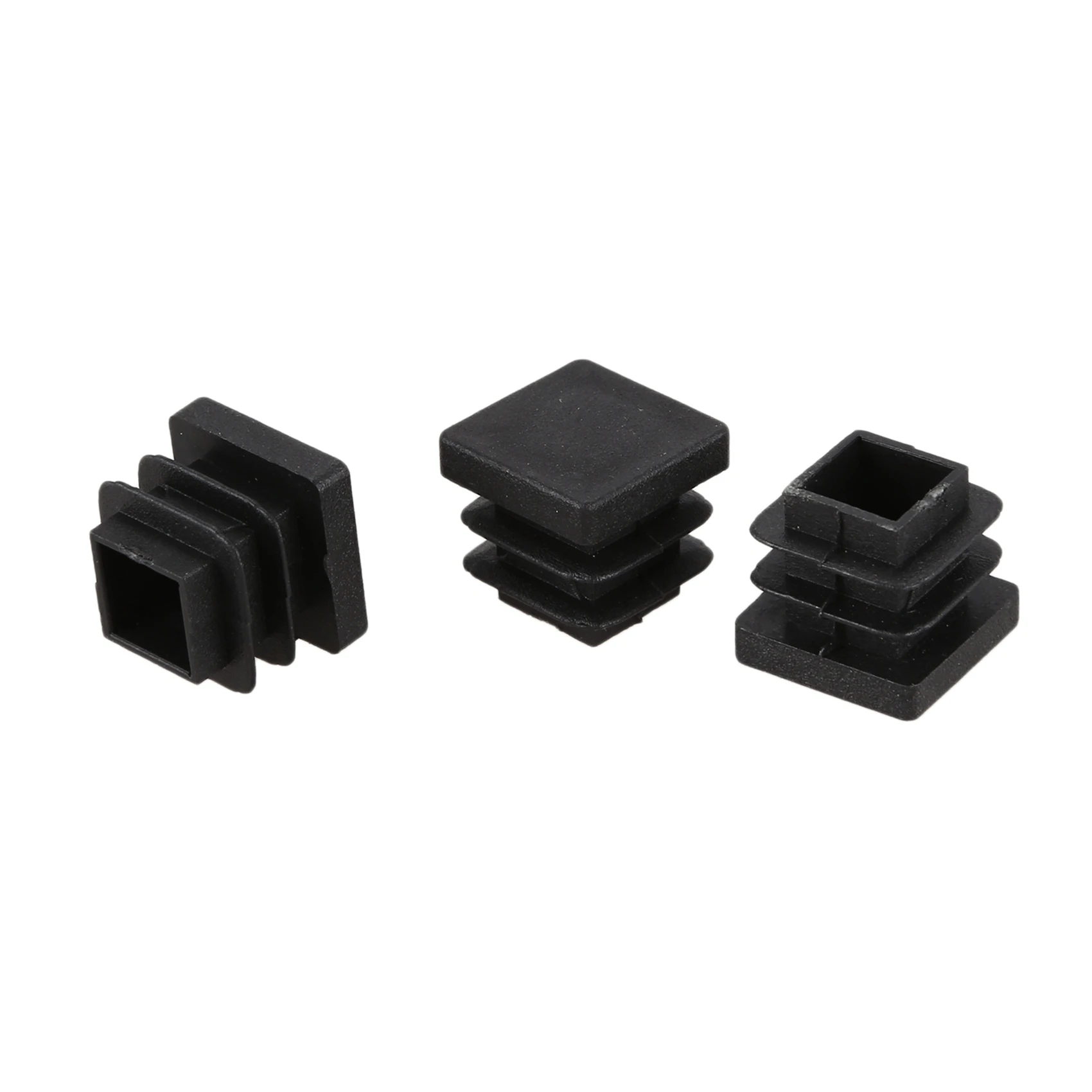 DT19 24 Pcs 15x15mm Plastic Square Tube Inserts Caps Pipe End Blanking for Furniture Guide Trailer Racking