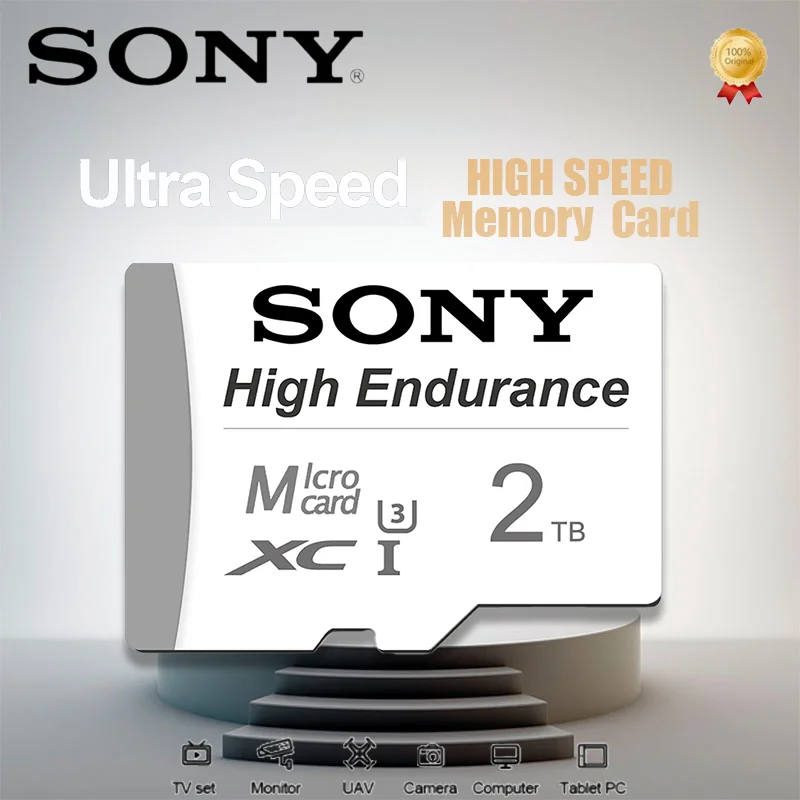 

Высокопрочная микро-TF SD-карта SONY, 2 ТБ, высокоскоростной комплект UHS-I 4K A2 V30, 512 ГБ, оригинальный продукт для автомобильной видеорегистратора/телефона/дрона