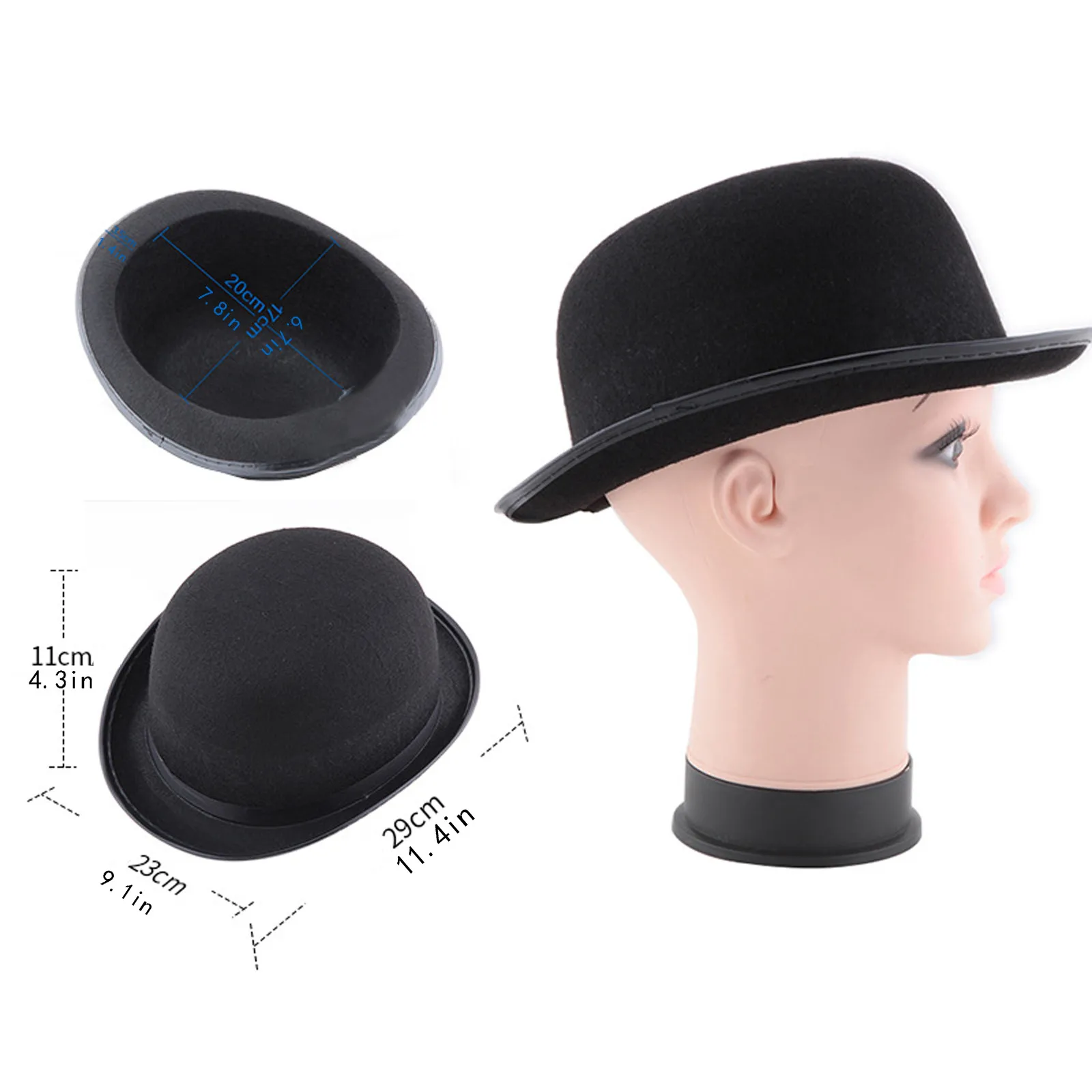 Halloween Bowler Hat Gentleman's Hat  Hat High Bowler Hat Performance Props Magical Hats