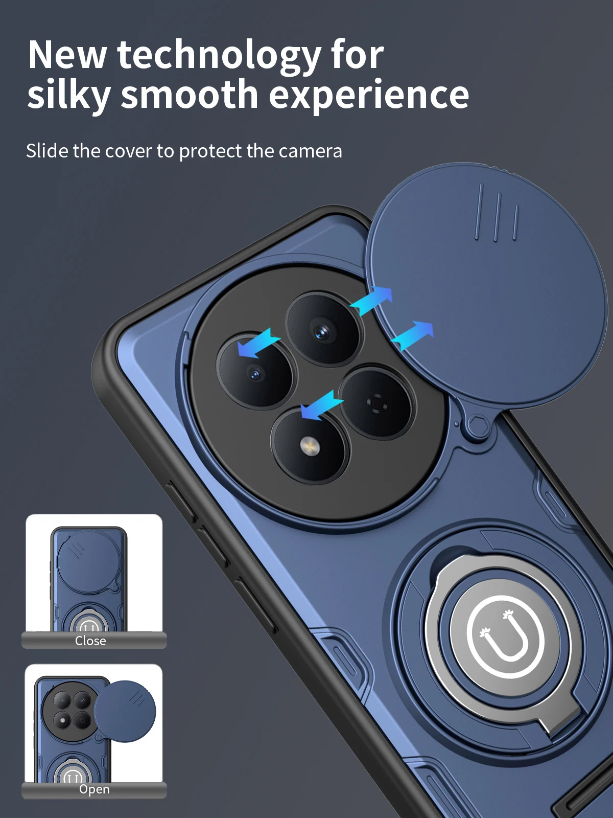 Anti Slip Color Matte PC+TPU Hybrid Armor Phone Case For Redmi 14C Note 15 14 Por Plus Magnetic Car Mount Lens Protective Cover view 2