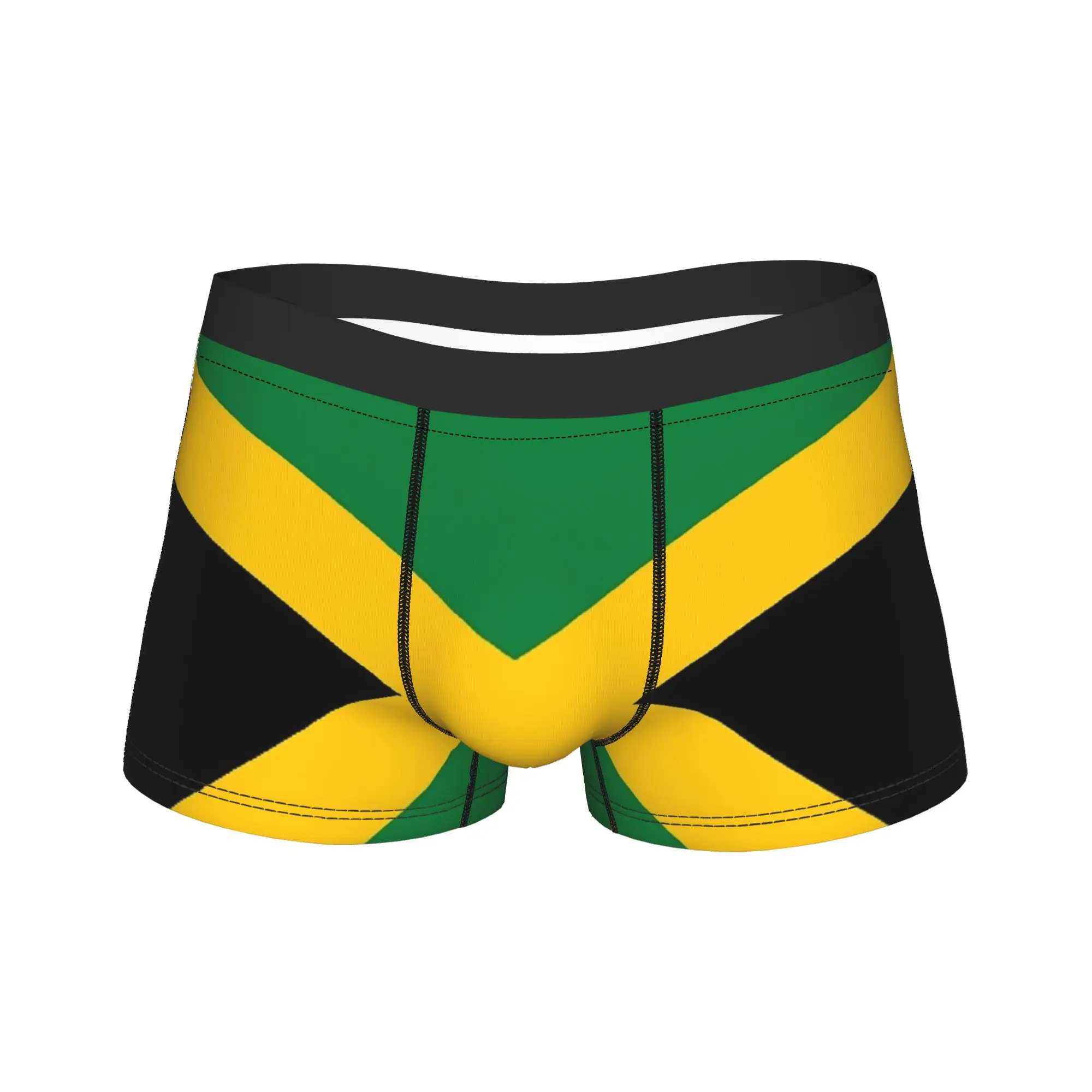 

Jamaican Flag Underwear Breathable Underpants Design Shorts Briefs For Male 3D Pouch Plus Size Trunk