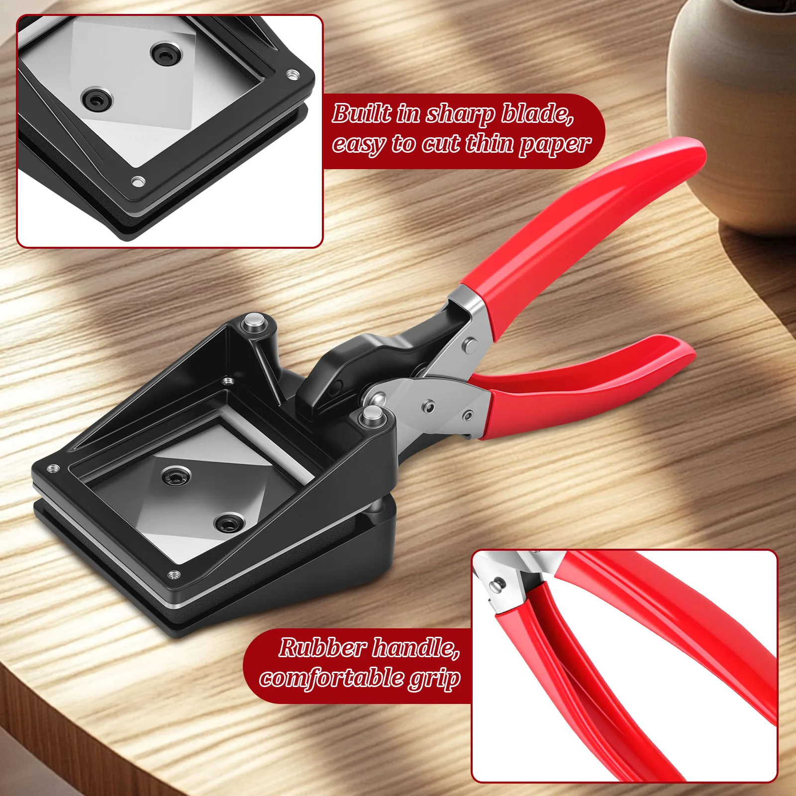 Hand Held Metal Photo ID Die Cutter Office Punch Picture Cutter Versatile Passport ID License Photo Rectangle Cutting Tools