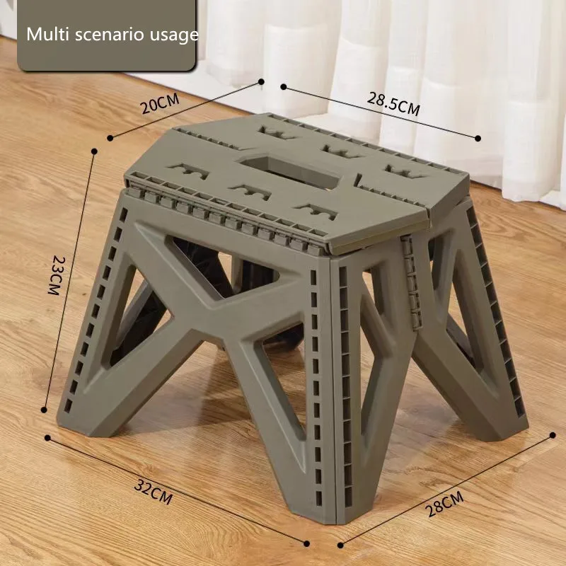 Outdoor Portable Folding Stool Camping Portable Plastic Stool High Load-bearing Handle Design Mini Chair Camping Fishing Stool