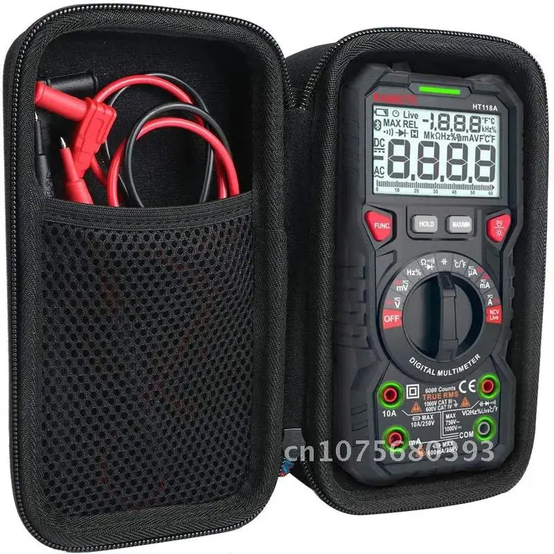 

Bag Storage For kaiweets digital multimeter trms 6000 Counts Volt Meter Auto Ranging Travel Waterproof Zipper With case