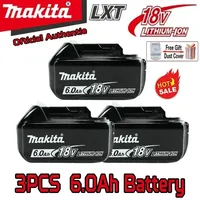100% Original Makita Rechargeable Power Tool Battery,  LXT BL1860B  BL 1850B   Replaceable LED Lithium-ion, 6.0 Ah 18V